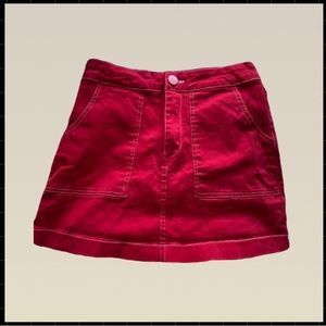Red mini skirt